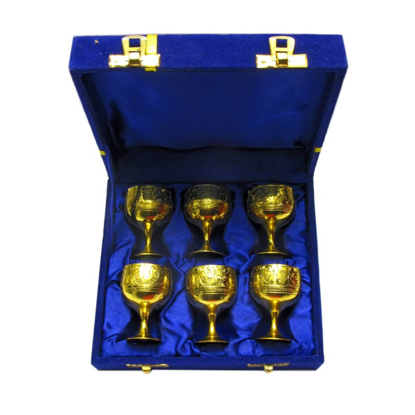 

Рюмки Бронзовые Позолоченые (Н-Р6Шт/45Мл) H-5,5 (18,5Х15,5Х5,5 См) 27362
