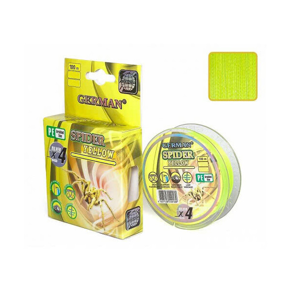 

Шнур Плетенка German Spider Yellow X4 100M 0.21Mm Sf-1482