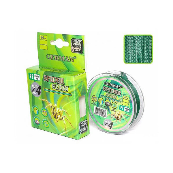 

Шнур Плетенка German Spider Green X4 100M 0.18Mm Sf-1493