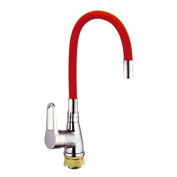 

Смеситель для кухни ZERIX SOP7 146 с красным гибким изливом (ZX2659)