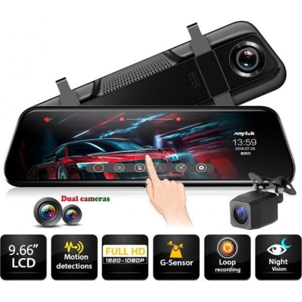 

Anytek T12+ Full Hd 1080 сенсорный авторегистратор-зеркало заднего вида