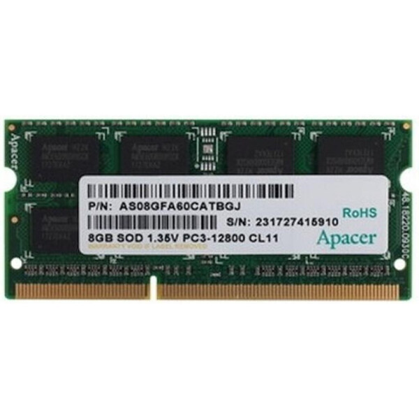 

Оперативная память Apacer 8 GB SO-DIMM DDR3L 1600 MHz (DV.08G2K.KAM)