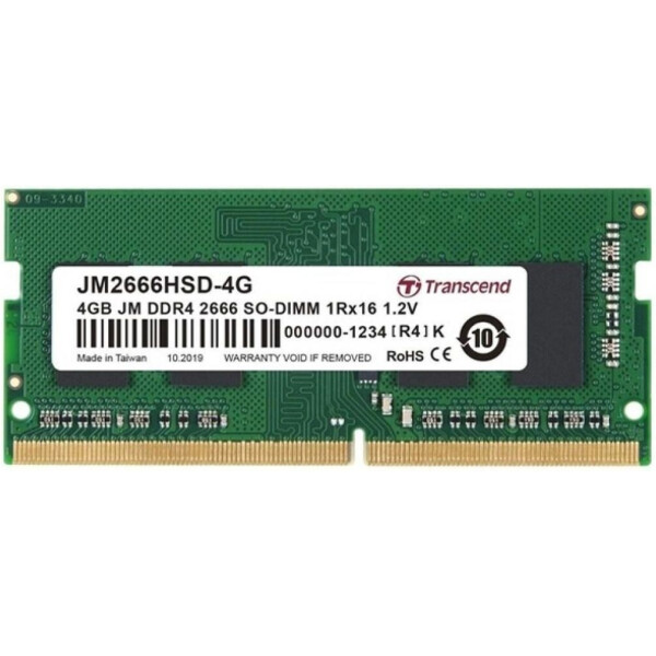 

Transcend 4 GB SO-DIMM DDR4 2666 MHz JetRam (JM2666HSD-4G)
