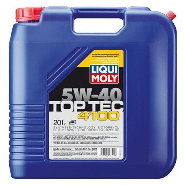 

Моторное масло Liqui Moly Top Tec 4100 5W-40 20л.