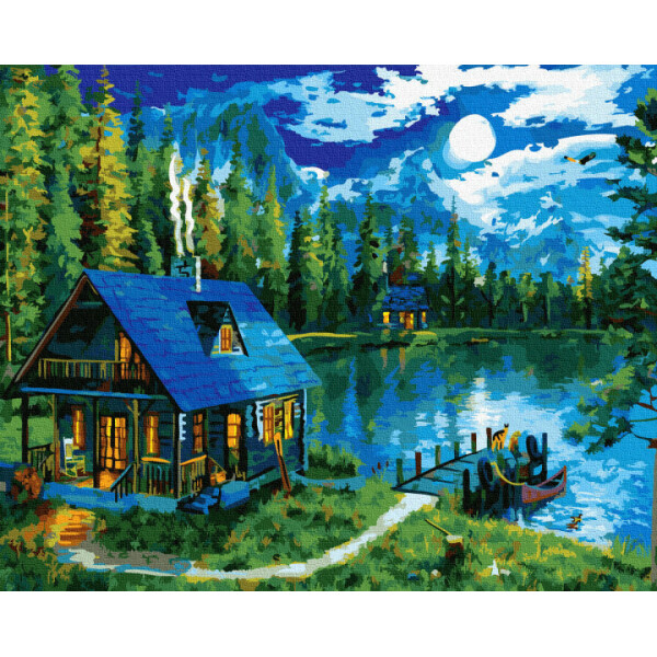 

Картина по номерам. Rainbow Art "Ночь на озере" GX34418-RA
