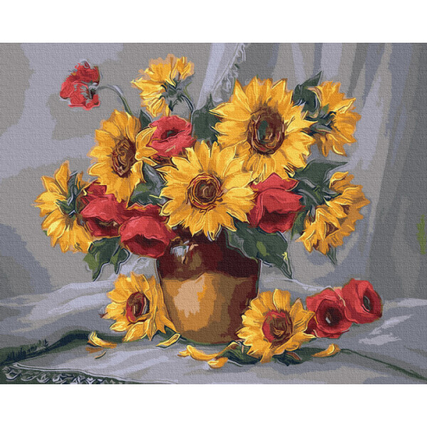 

Картина по номерам. Rainbow Art "Букет с подсолнухами" GX9440-RA