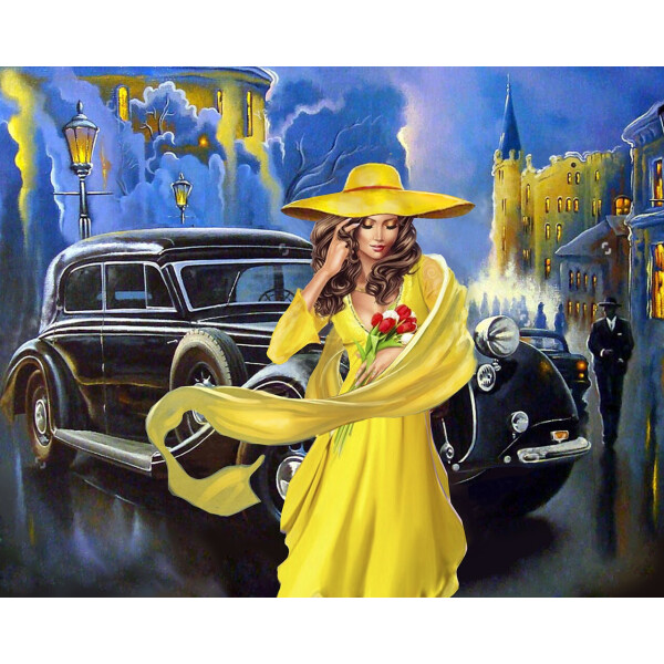 

Картина по номерам. Rainbow Art "Дама в желтом" GX35065-RA