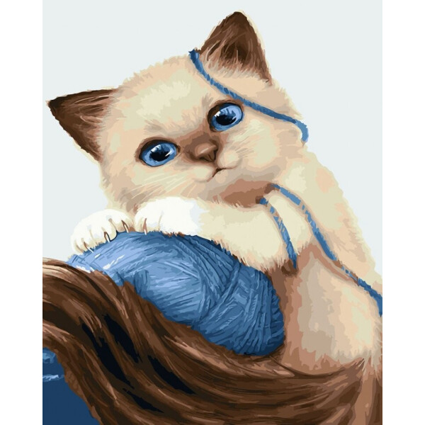 

Картина по номерам. Brushme " Котёнок с клубком " GX23633