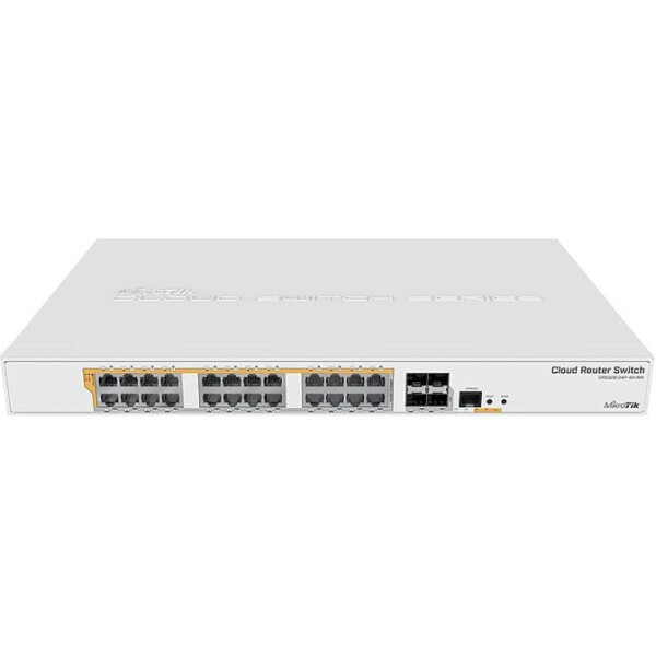 

Коммутатор MikroTik CRS328-24P-4S+RM (24x1G PoE+, 4xSFP+, 450W max, L3)