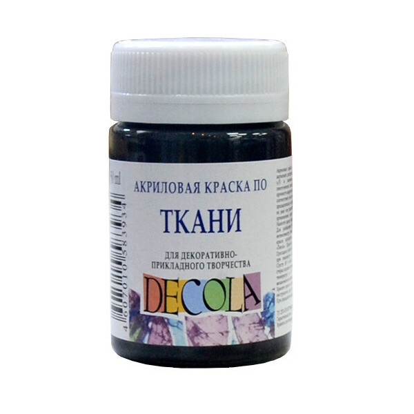 

Краска акрил. по ткани ДЕКОЛА, черная, 50мл ЗХК (352224)
