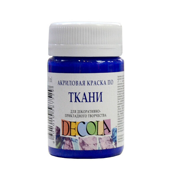 

Краска акрил. по ткани ДЕКОЛА, ультрамарин, 50мл ЗХК (352220)