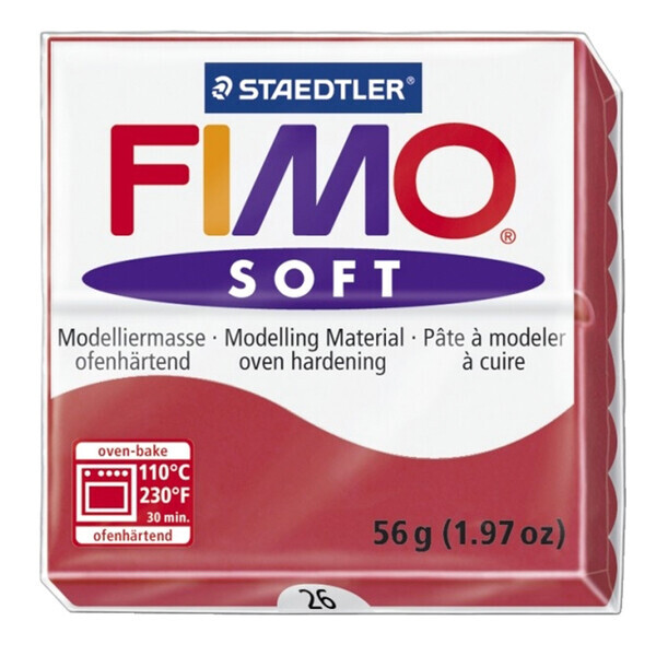 

Пластика Soft, Вишневая 026, 57г, Fimo (8020-26)