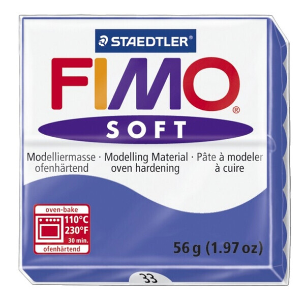 

Пластика Soft, Синяя блестящая, 57г, Fimo (8020-33)