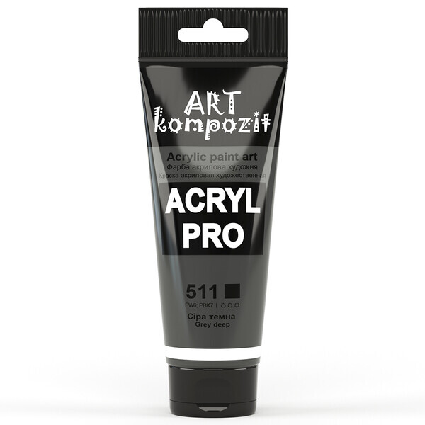 

Краска акриловая ART Kompozit 75 мл (511) серая темная (59511)