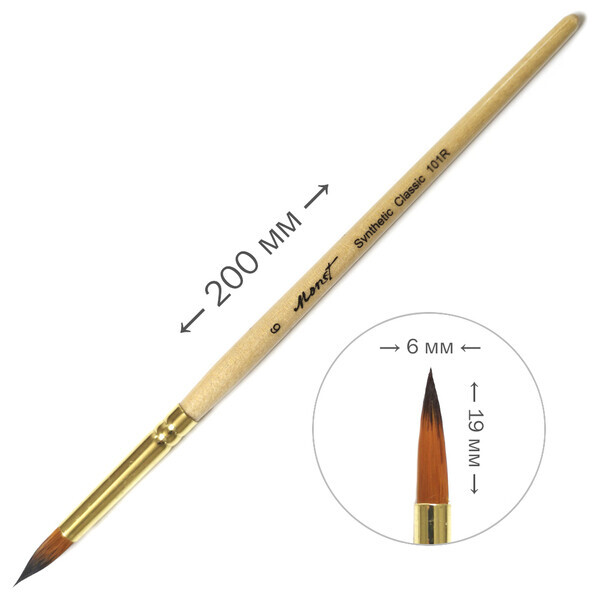 

Кисть профессиональная синтетическая Monet 101R круглая №6 (M101R6)