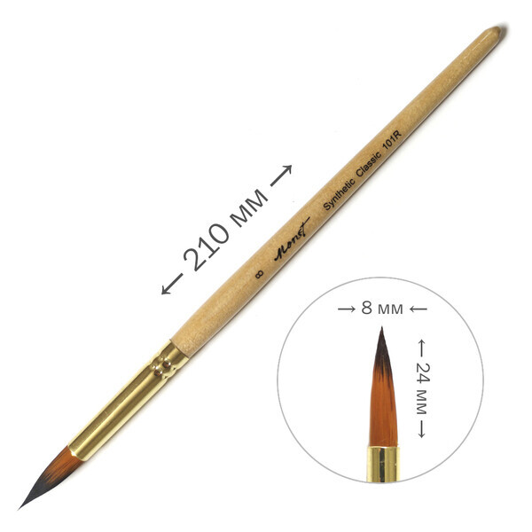 

Кисть профессиональная синтетическая Monet 101R круглая №8 (M101R8)