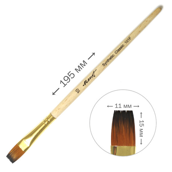 

Кисть профессиональная синтетическая Monet 101F плоская №10 (M101F10)