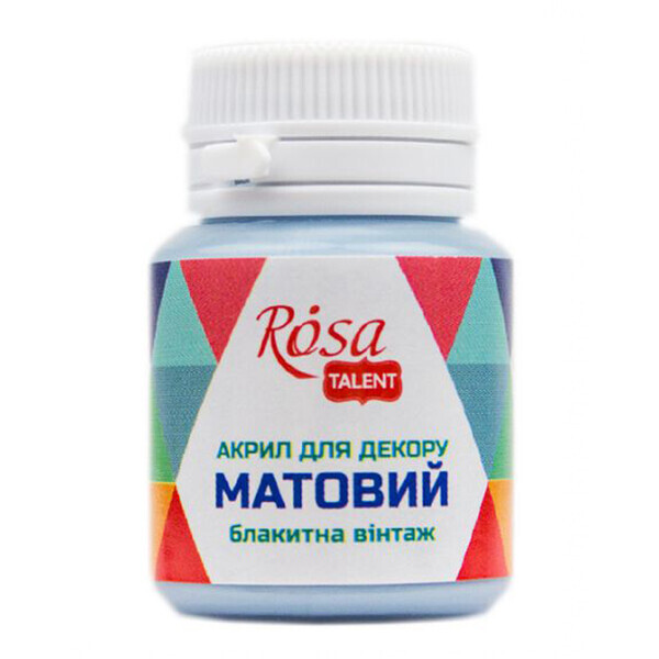 

Акрил для декора Rosa (48) Голубой винтаж матовый 20 мл (20048)