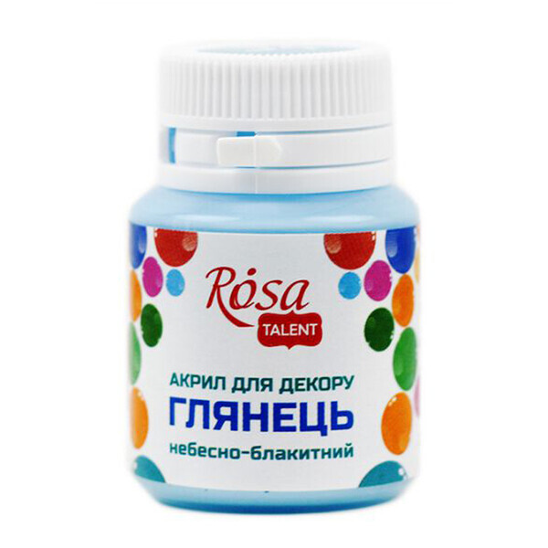 

Акрил для декора Rosa (34) Небесно-голубой глянцевый 20 мл (21034)