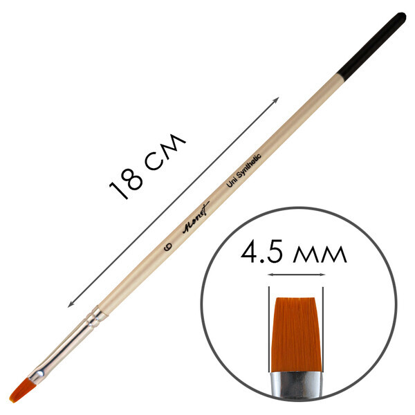 

Кисть синтетическая плоская Monet Uni F6 (MF6)