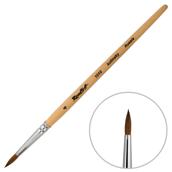 

Кисть колонок круглая Roubloff 1010 №4 (ЖК1-04,00Б)