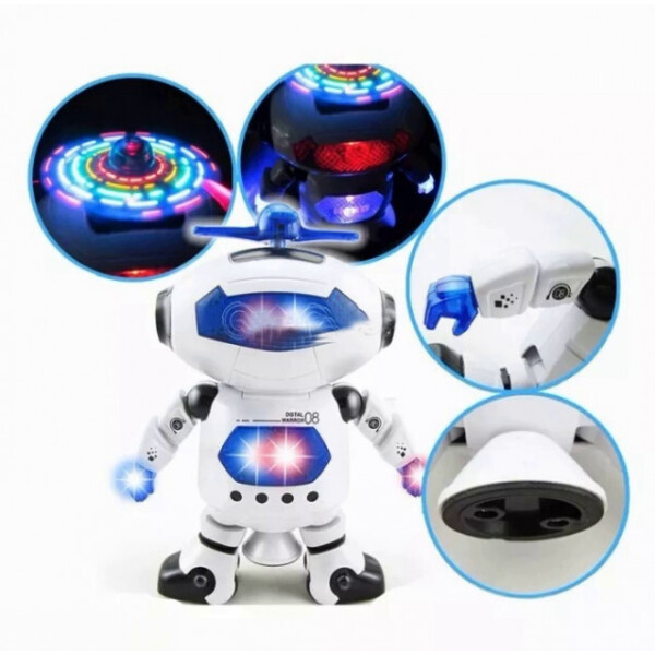 Акція на Танцующий светящийся интерактивный робот танцор Dancing Robot детская игрушка  Белый від Allo UA