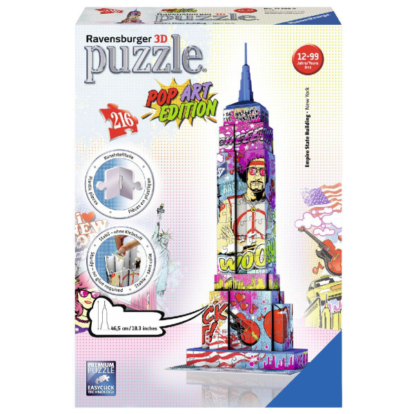 

Пазл 3D Ravensburger Эмпайр Стейт Билдинг в стиле поп-арт 216 элементов (RSV-125999)