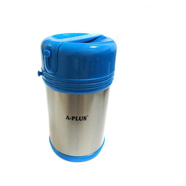 

Термос для еды пищевой металлический 2л 3 в 1 A-plus 1668 Blue (5997)