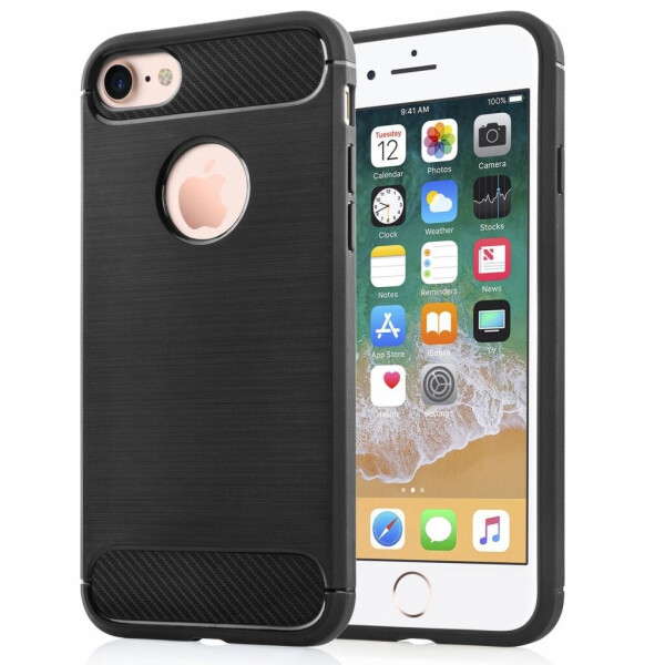 

Чехол для моб. телефон для Apple iPhone 8 Carbon Fiber (Black) Laudtec (LT-AI8B)