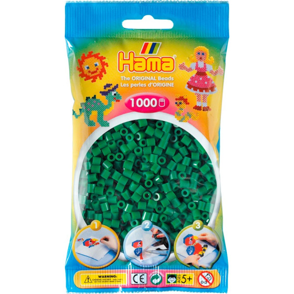 

Термомозаика HAMA Набор зеленых бусин 1000 шт, Midi 5+ (207-10)