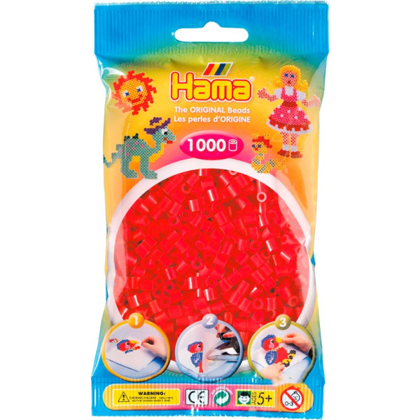 

Термомозаика HAMA Набор красных бусин 1000 шт Midi 5+ (207-05)