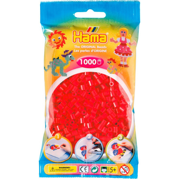 

Термомозаика HAMA Набор красных светящихся бусин Midi 5+, 1000 шт (207-56)