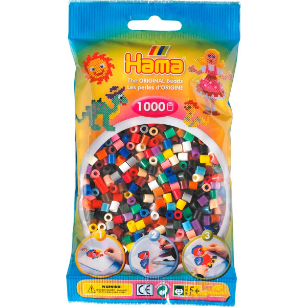 

Термомозаика HAMA Набор цветных бусин 1000 шт, 22 цвета, MIDI 5+ (207-67)