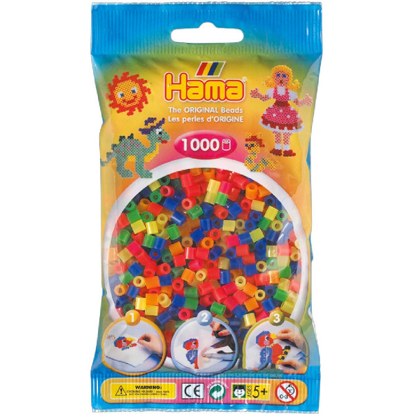 

Термомозаика HAMA Набор цветных бусин 1000 шт, 6 неоновых цветов, MIDI 5+ (207-51)