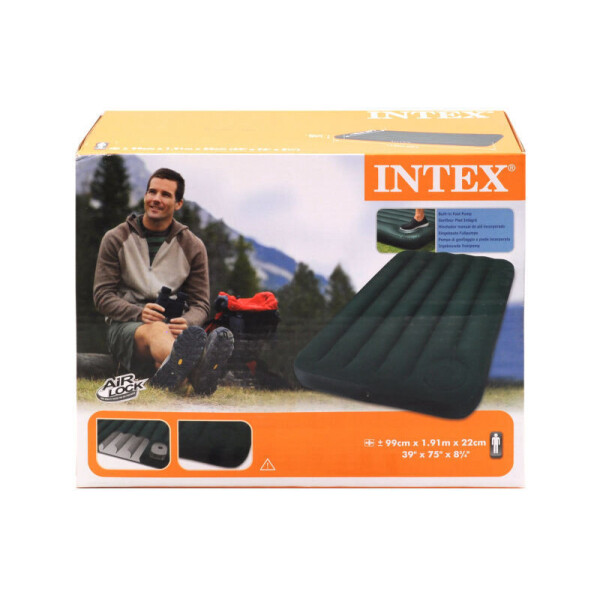 

Матрац надувний INTEX Велюровий з насосом 191x99x22см. Чорний 66927
