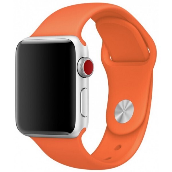 Акція на Силиконовый ремешок Sport Band для часов Apple Watch Orange 44 мм (S/M и M/L) - Оранжевый від Allo UA