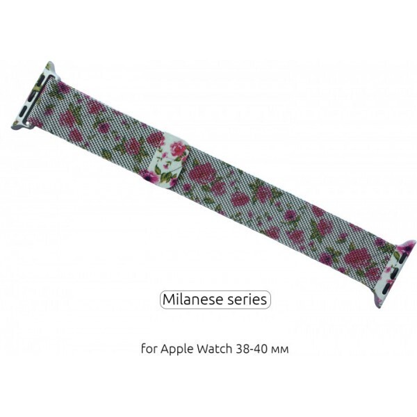 

Браслет Ремешок Milanese Loop для смарт-часов Apple Watch 42-44 мм Flowers Red Lily (Цветы красная лилия)
