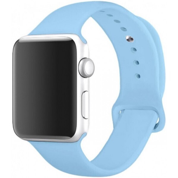Акція на Силиконовый ремешок Sport Band для часов Apple Watch Light Blue 40 мм (S/M и M/L) - Светло-синий від Allo UA