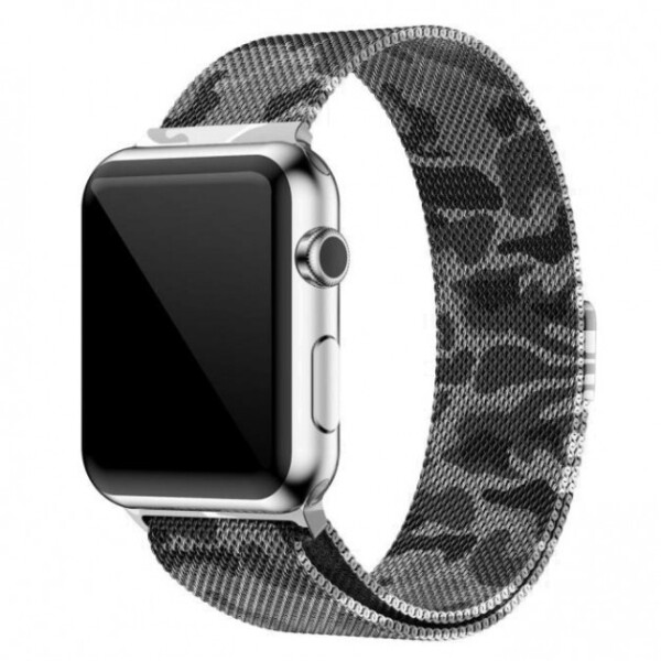 Акція на Браслет Ремешок Milanese Loop для смарт-часов Apple Watch 42 мм Black-Gray (Черно-серый) від Allo UA