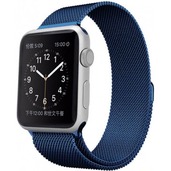 Акция на Браслет Ремешок Milanese Loop для смарт-часов Apple Watch 44 мм Midnight Blue (Темно-синий) от Allo UA
