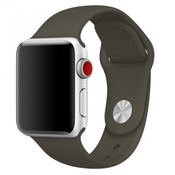 Акция на Силиконовый ремешок Sport Band для часов Apple Watch Dark Olive 38 мм (S/M и M/L) - Темная олива от Allo UA