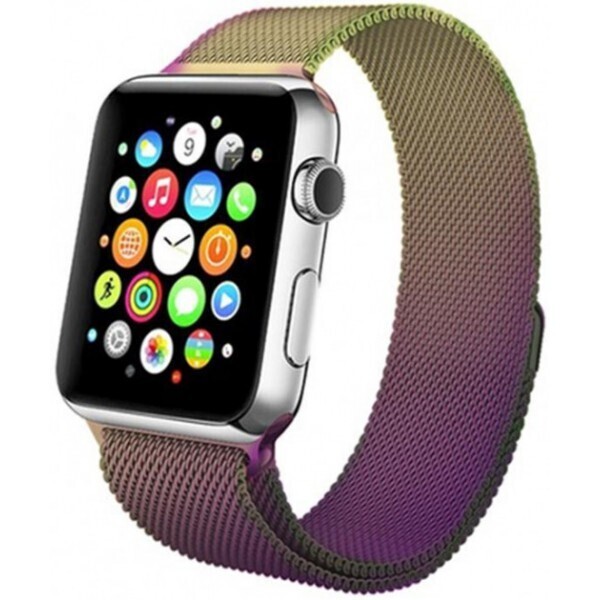 

Браслет Ремешок Milanese Loop для смарт-часов Apple Watch 40 мм Rainbow (Радуга)