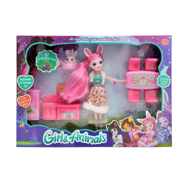 

Кукла с аксессуарами "Girl and Animals" (069319)
