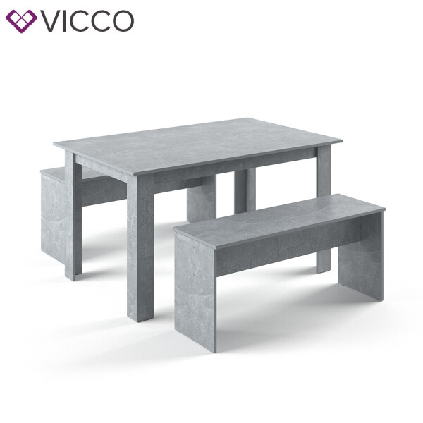 

Vicco обеденный набор, стол + 2 скамейки, цвет бетон