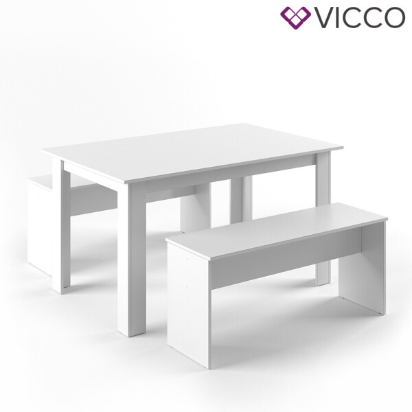 

Vicco обеденный набор, стол + 2 скамейки, цвет белый
