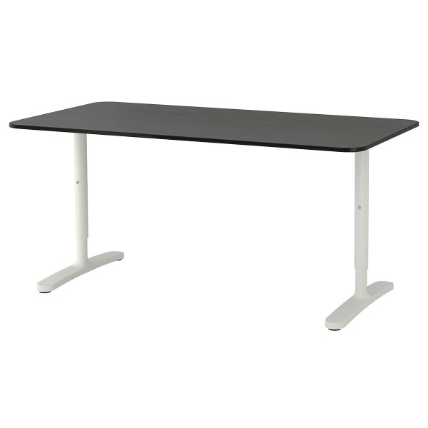 

IKEA BEKANT 160x80 см черный белые ножки (592.826.82)