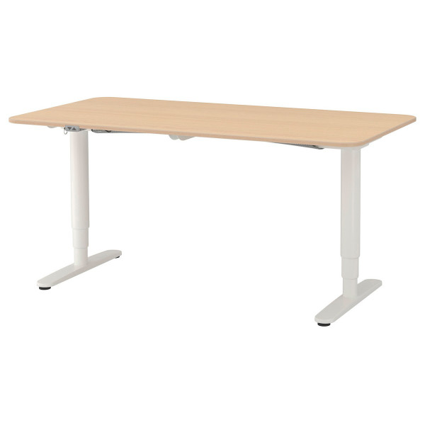 

- трансформер IKEA BEKANT 160x80 см дубовый шпон белые ножки (492.820.84)
