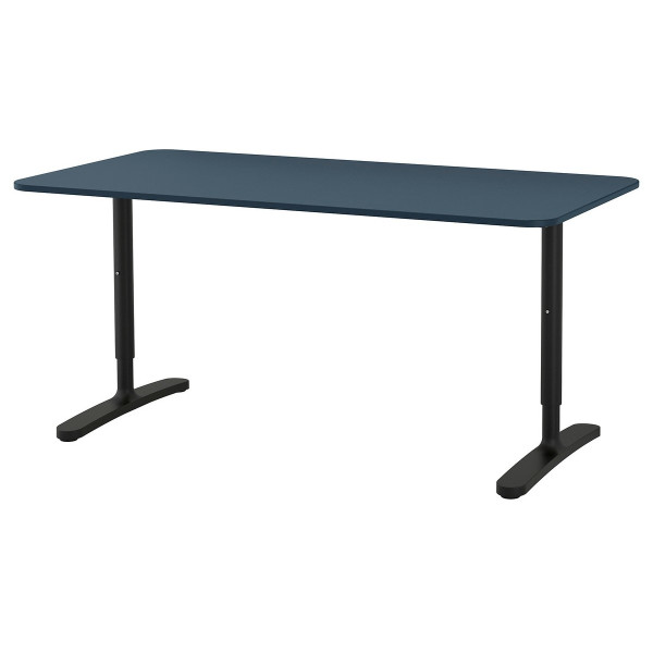 

IKEA BEKANT 160x80 см темно-синий черные ножки (492.827.67)