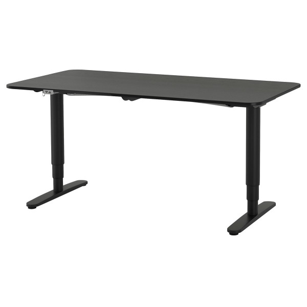 

- трансформер IKEA BEKANT 160x80 см черный черные ножки (992.818.12)