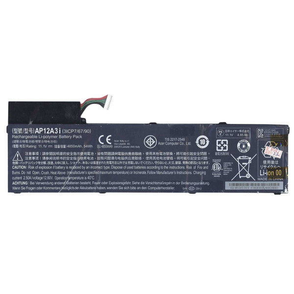 Оригинальная аккумуляторная батарея для ноутбука Acer AP12A3i 11.1V Black 4850mAhr 54Wh